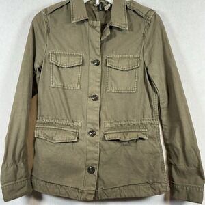 H&M Divided Womens Size 4 Jacket Military Army Green Utility Gorpcore